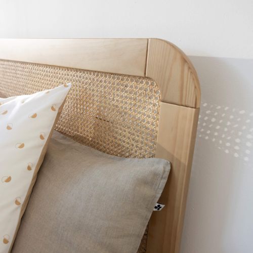 Tête De Lit Smoothcloud 140cm En Cannage Et Bois Naturel