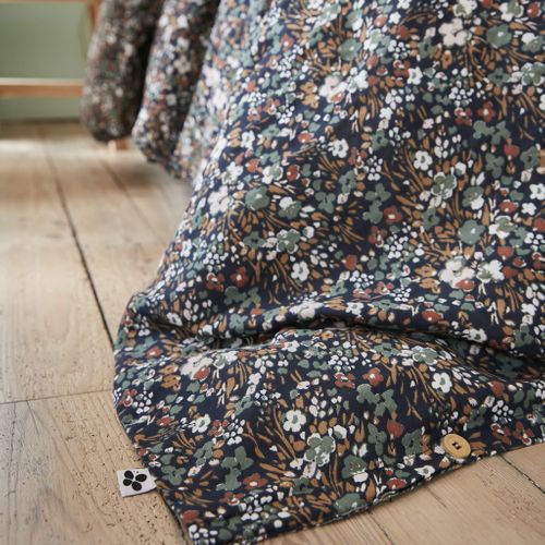 Ensemble Housse De Couette King Size 3 Pièces - Motif Floral Vert Sage - Microfibre