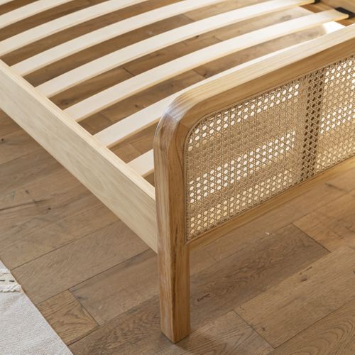 Lit Enfant En Pin Massif Naturel Avec Cannage Anna 90x190