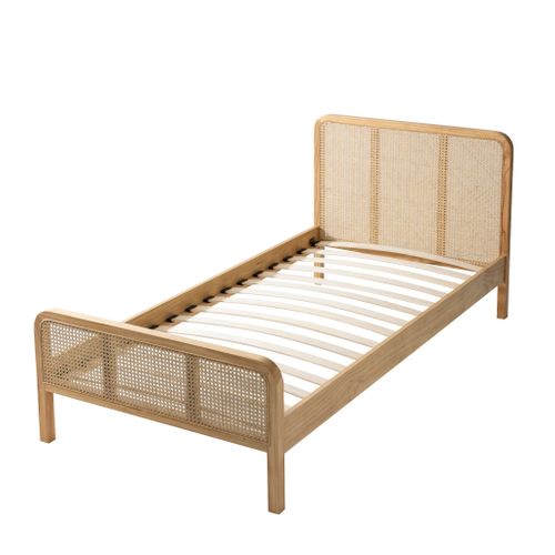 Lit Enfant En Pin Massif Naturel Avec Cannage Anna 90x190