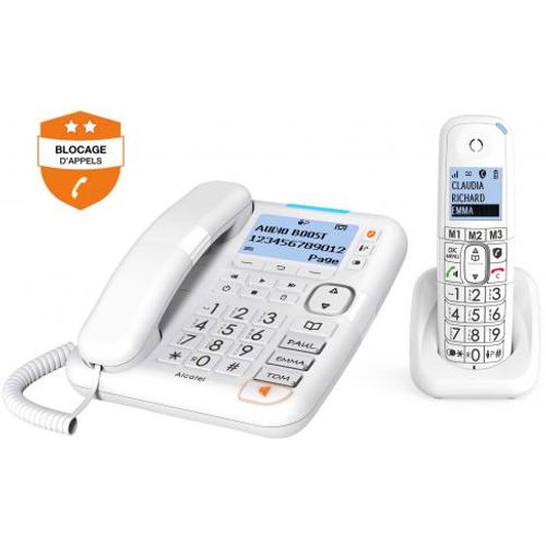 Téléphone Fixe Senior Alcatel Xl785 Combo Voice