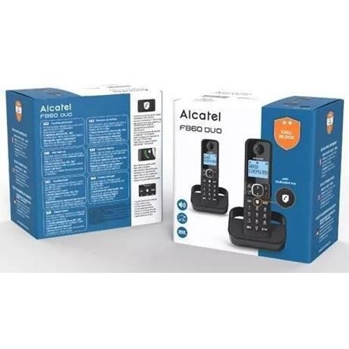 Téléphone Fixe Sans Fil - F860 Duo Noir - Blocage D'appels Indésirables