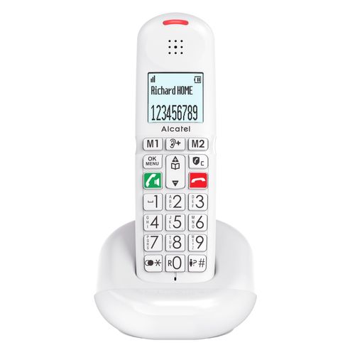 Téléphone sans fil répondeur ALCATEL XL 685 Solo Blanc vue de face