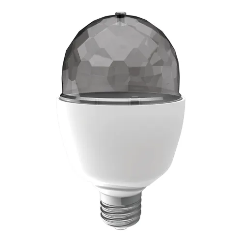 Ampoule LED RGB motorisée DISCO E27 3,2w vue de face