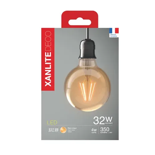 Ampoule LED vintage Globe E27 Ambrée