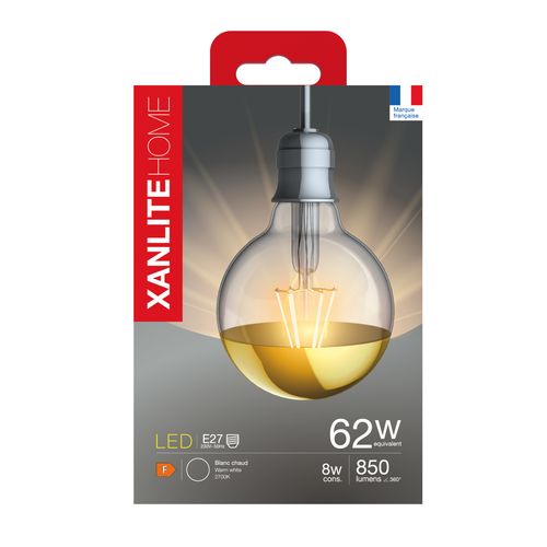 Ampoule déco LED 8W équiv 60W 850lm E27 Dorée