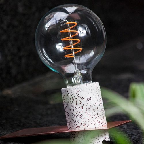 Ampoule LED spirale Globe E27  Blanc chaud vue détaillée