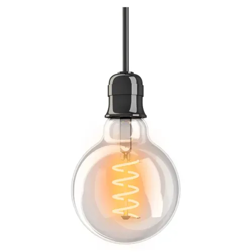 Ampoule LED spirale Globe E27  Blanc chaud vue de face