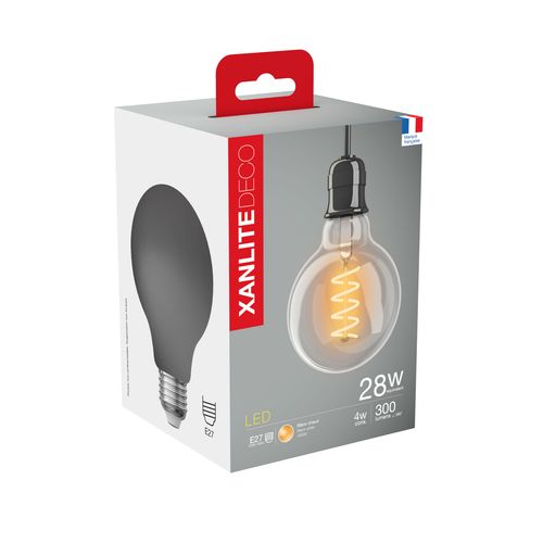 Ampoule LED spirale Globe E27  Blanc chaud