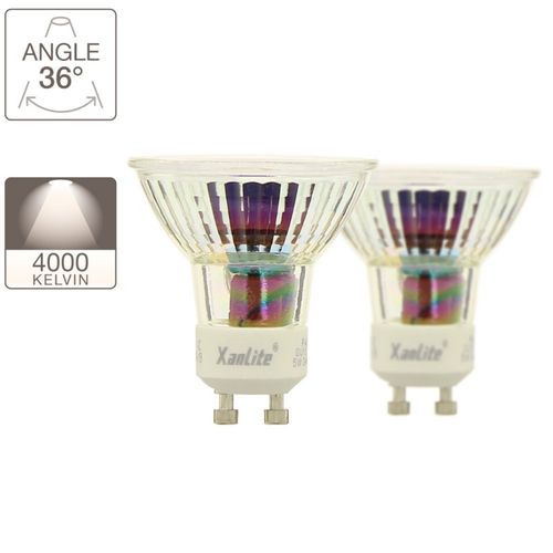 Lot 2 ampoules LED GU10 Spot  Blanc froid vue détaillée