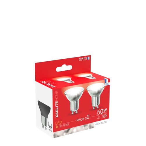 Lot 2 ampoules LED GU10 Spot  Blanc froid
