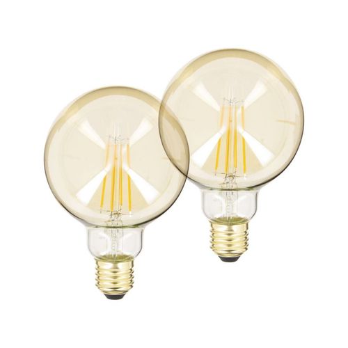 Lot 2 ampoules LED Globe E27 XANLITE DECO Verre ambré vue 3/4