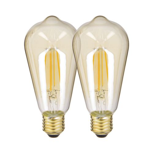 Lot 2 ampoules LED Edison E27 XANLITE DECO Verre ambré vue 3/4