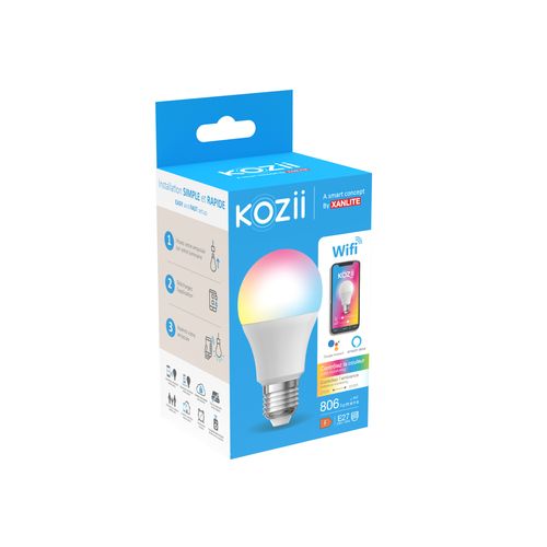 Ampoule Led Standard E27 RGB KOZII Blanche opaque