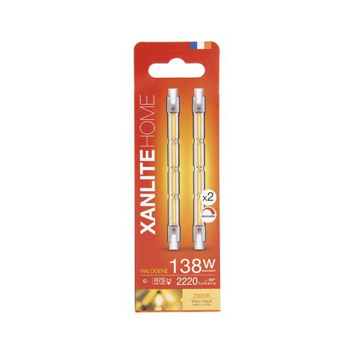 Lot 2 ampoules halogènes R7S XANLITE HOME Blanc chaud vue accessoires