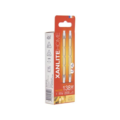 Lot 2 ampoules halogènes R7S XANLITE HOME Blanc chaud vue détaillée