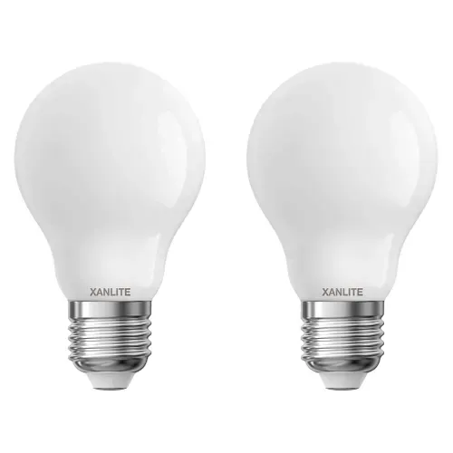 Lot 2 ampoules LED A60 E27 XANLITE HOME Blanc froid vue de face