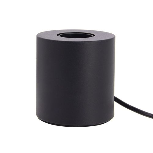 Lampe à Poser Cylindrique En Métal Noir , Compatible Culot E27, Ip20, 60w Puissance Max