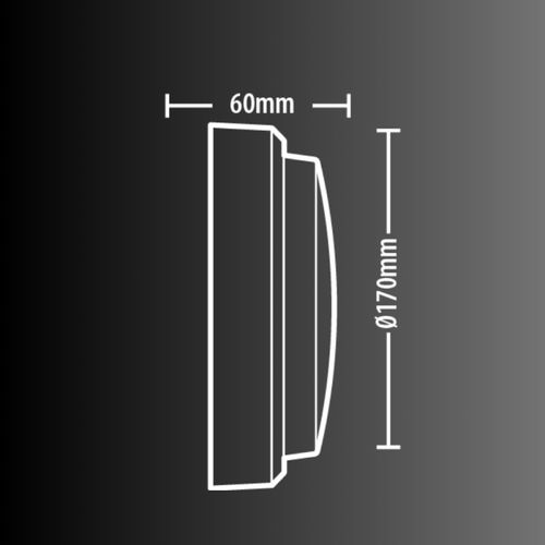Applique LED Extérieure Piatta Noire Ronde - 12cm, 9W, IP44, Blanc Chaud/froid