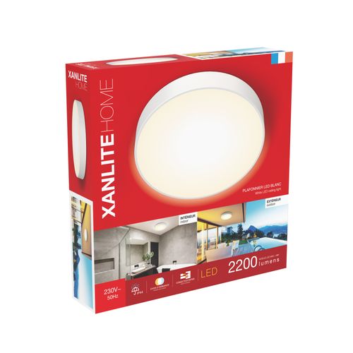 Plafonnier LED CCT IP44 Ø34 cm  Blanc