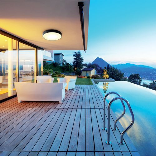 Plafonnier LED CCT IP44 Ø34 cm  Noir