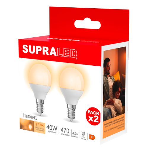 Lot de 2 ampoules LED standard TIMOTHEE E14 40W