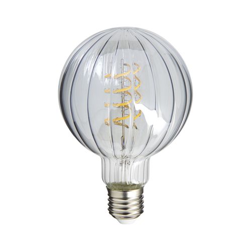 Ampoule LED Striée Globe E27  Blanc chaud vue 3/4