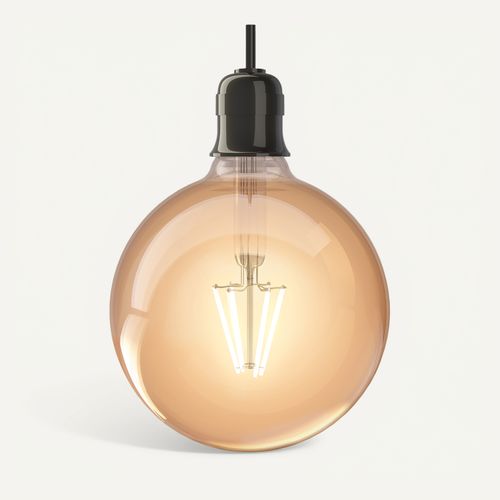 Ampoule LED ambrée G125 E27 AMPOULE DECO Ambrée vue 3/4