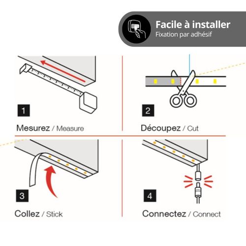 Ruban LED 3m Multicolore Rvb - USB Avec Télécommande - Flexible Et Sécable