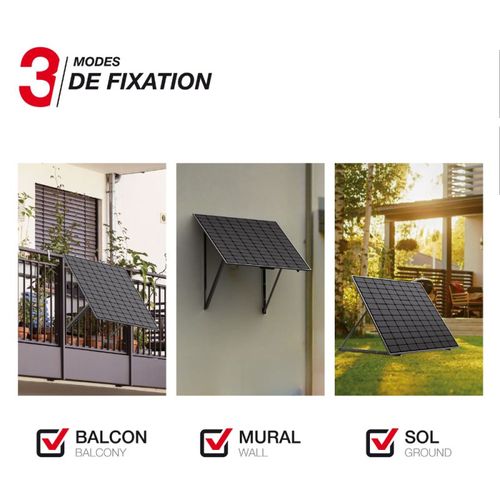 Panneau Solaire Kit Starter 150w, Ip67, Onduleur Wifi, Câble 3m