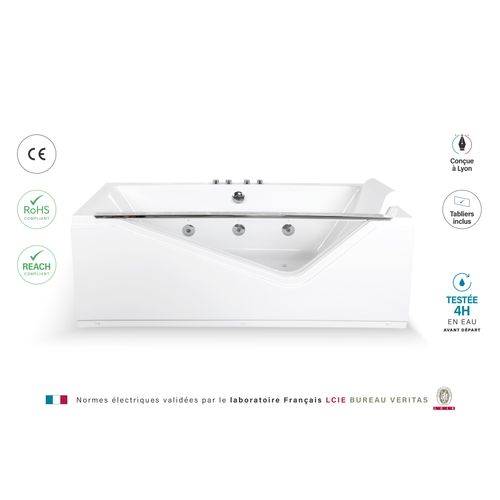 Baignoire Balnéo Droite Indra Wave L170xl80xh63cm