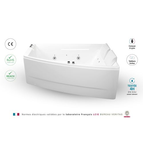 Baignoire Balnéo 2 Places Sangha Duo Wave Droite  L170xl(120x70)xh63cm