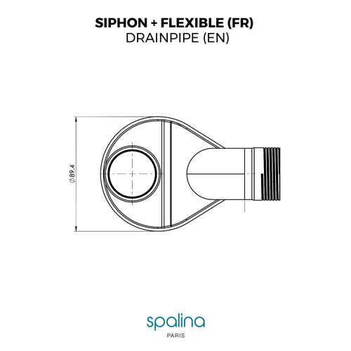 Accessoire Siphon Extra Plat + Flexible 80  X8,94  X6,53  Cm, By Spalina