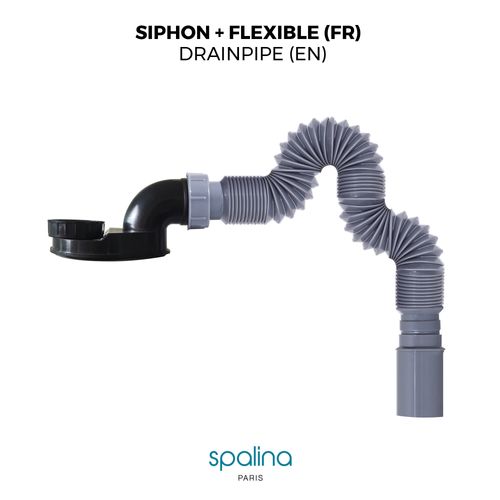 Accessoire Siphon Extra Plat + Flexible 80  X8,94  X6,53  Cm, By Spalina