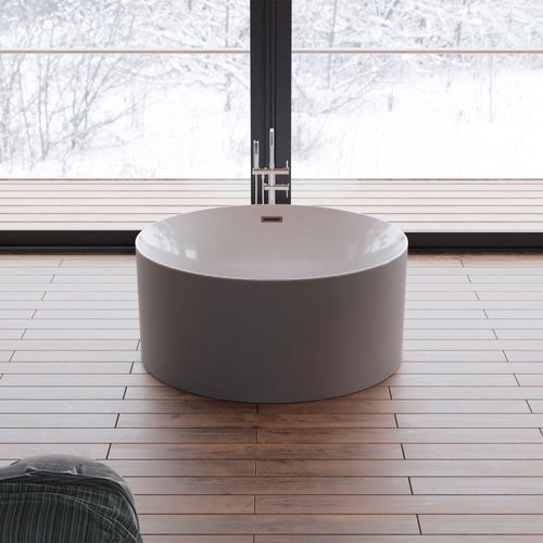 Baignoire Îlot Ronde Loom 2.0 Grise 130x130 Cm