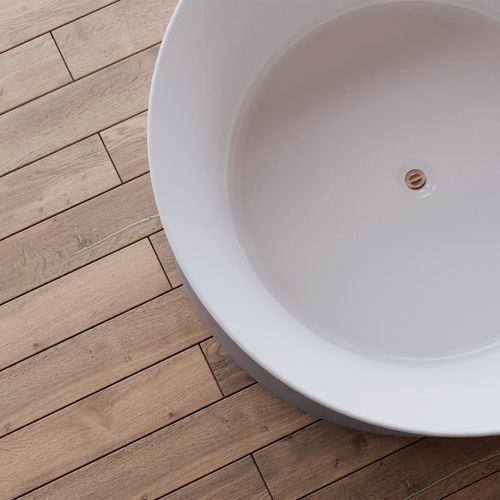 Baignoire Îlot Ronde Loom 2.0 Grise 130x130 Cm