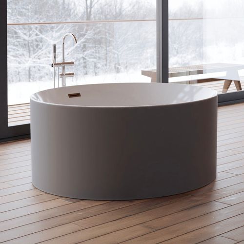 Baignoire Îlot Ronde Loom 2.0 Grise 130x130 Cm