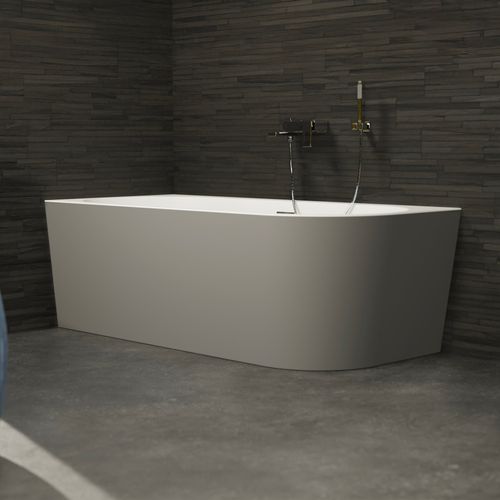 Baignoire Semi-îlot Murale Capri 180 Gauche Grise L. 180 X L. 81 Cm