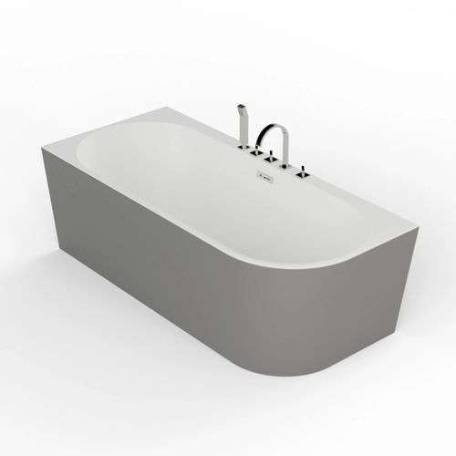 Baignoire Semi-îlot Murale Capri 180 Gauche Grise L. 180 X L. 81 Cm