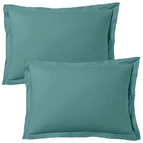 Lot De 2 Taies D'oreiller  50x70 Cm Satin De Coton Céladon