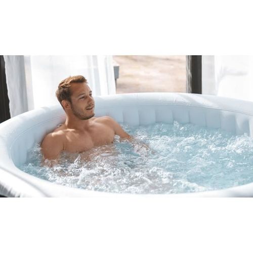 Spa Gonflable As04 - 185 X 65 Cm - 4 Places - Rond (livé Avec Filtre, Cadenas, Tapis De Sol Et Couve