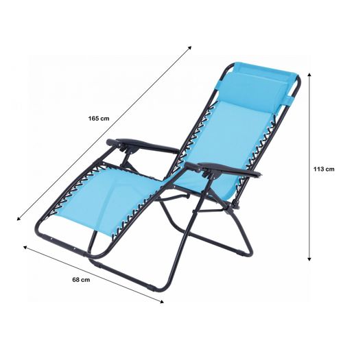 Fauteuil Relax De Jardin - O'colors - Multi Positions - Bleu