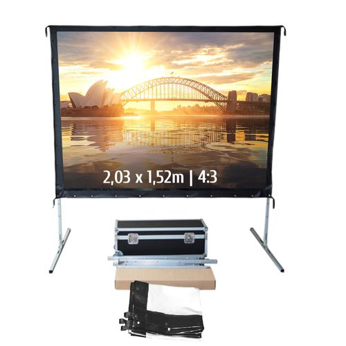 Ecran De Projection Valise 2,03 X 1,52m - Format 4:3 - Toile Avant