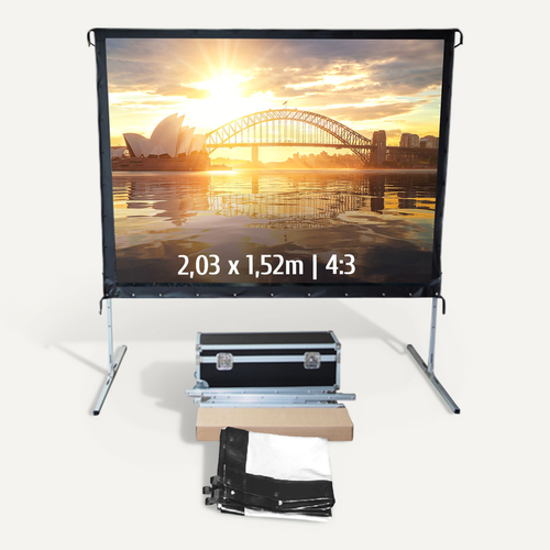 Ecran De Projection Valise 2,03 X 1,52m - Format 4:3 - Toile Avant
