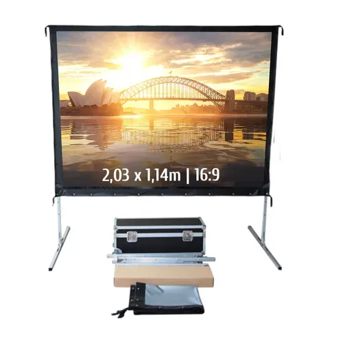 Ecran De Projection Valise 2,03 X 1,14m - Format 16:9 - Toile Arrière