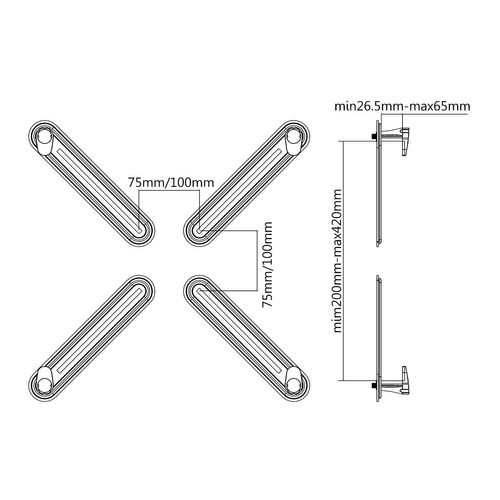 Adaptateur De Fixation Support TV écran 13"-27" Non Vesa