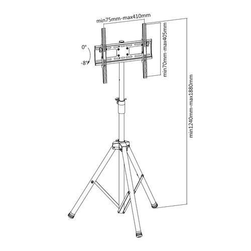 Support Trépied Pour écran TV 32''-55'' Hauteur 120-180cm