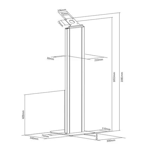Borne De Sol Pour Support Tablette, Noir