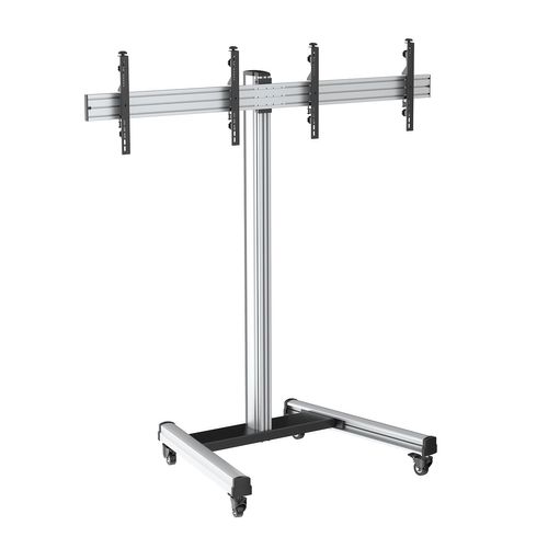 Support Sur Roulettes Pour 2 écrans TV 43'' - 49'' - Hauteur 175cm