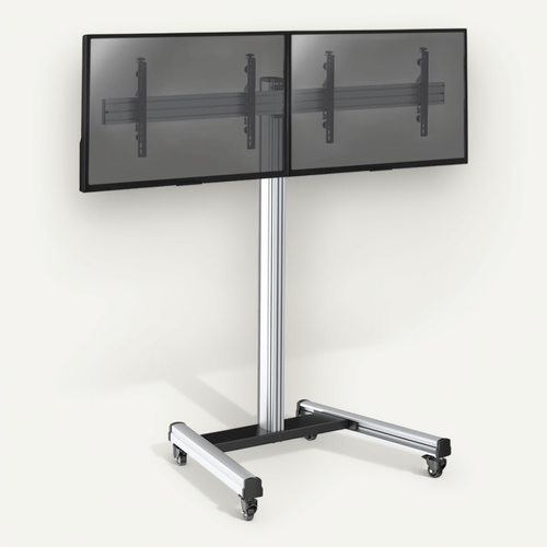 Support Sur Roulettes Pour 2 écrans TV 43'' - 49'' - Hauteur 175cm
